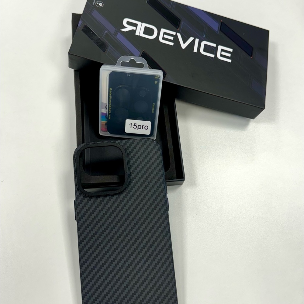 Reborn carbon fiber IPhone 15 Pro Max case with MagSafe and glass camera…